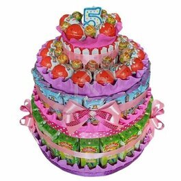 Торт из конфет для девочки 5 лет